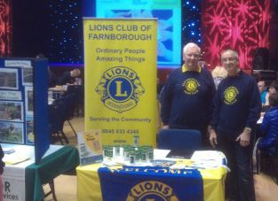 Farnborough Lions Message in a Bottle Stand at the Cancer Health and Wellbeing Day